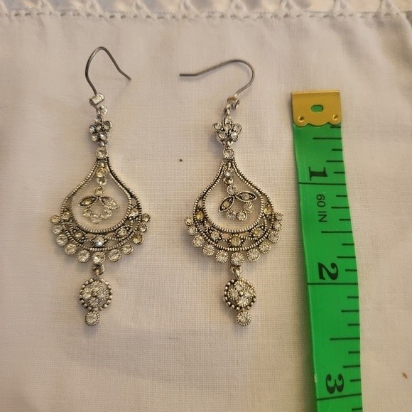 Vintage Monet Teardrop Dangle Earrings - Picture 2 of 7